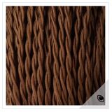 Wooden lamp, fabric cable, cotton lampshade