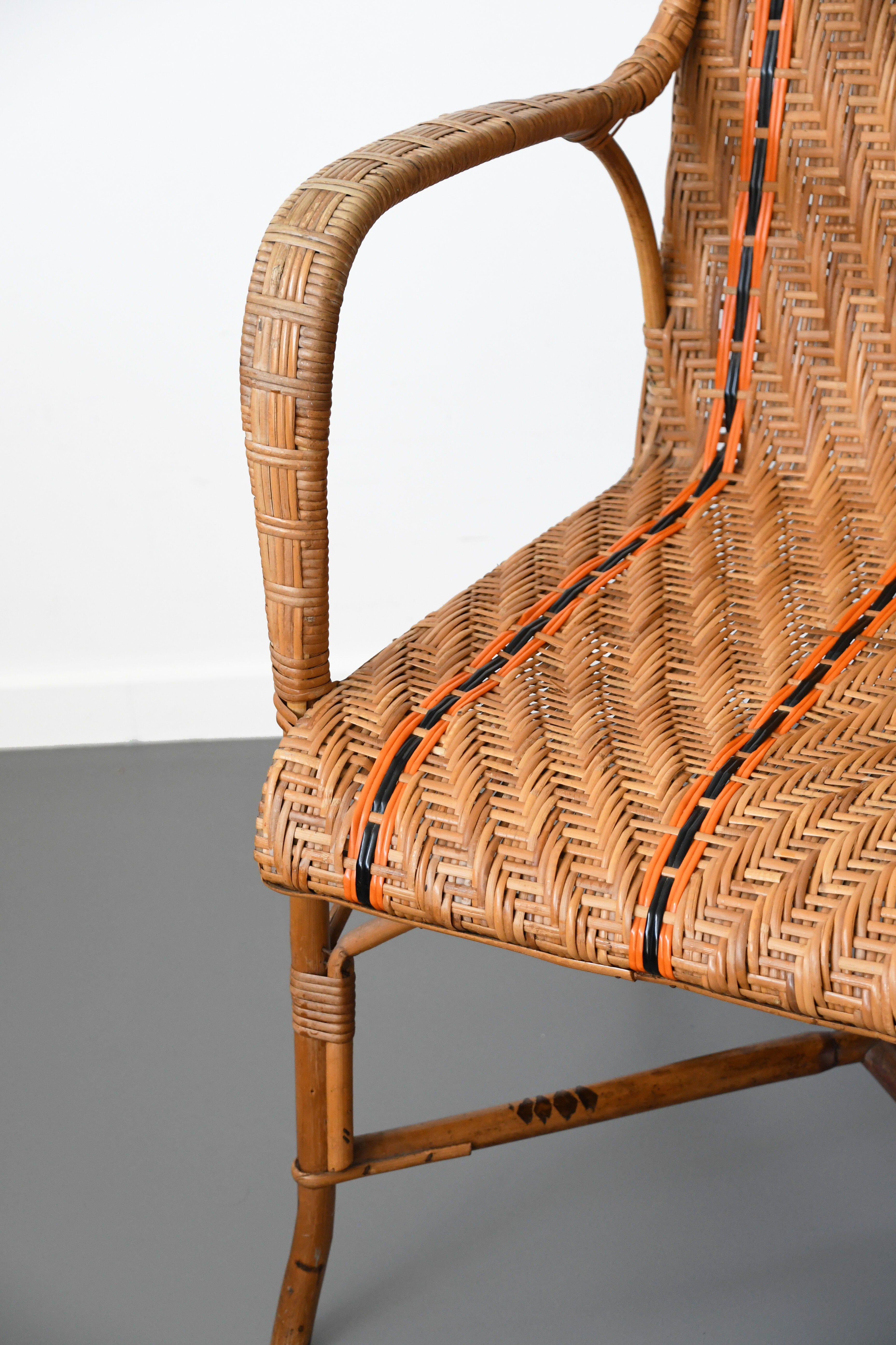 Vintage wicker/rattan armchair
