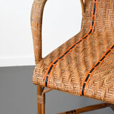 Fauteuil osier et rotin vintage