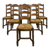 Série de 6 chaises paillées