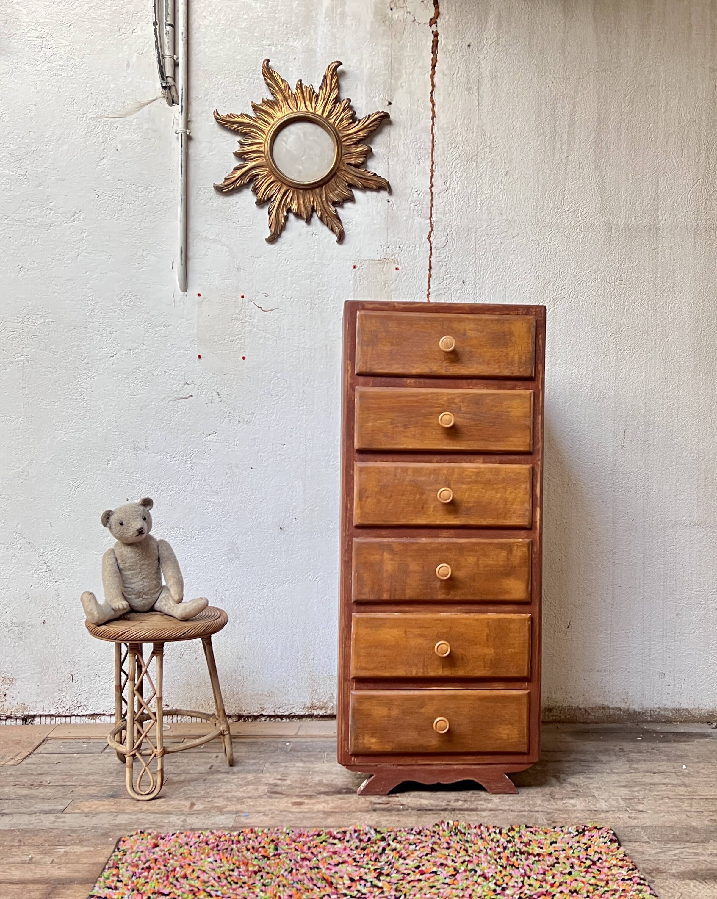 Commode semainier chiffonnier vintage 1950