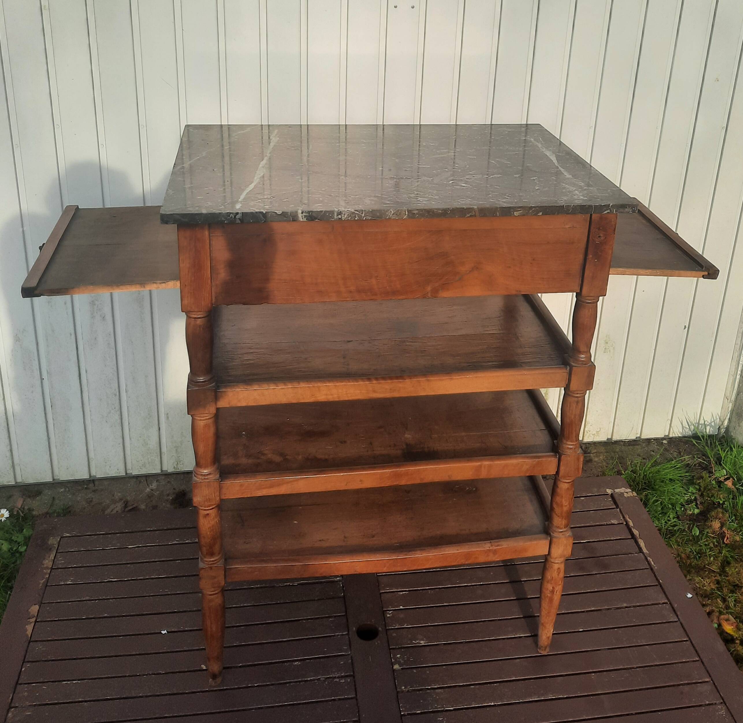 4-shelf marble top cabinet