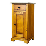 Art Nouveau Pine Nightstand with Stone Top, 1910