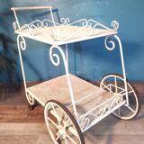 Chariot desserte métal perforé 1950s