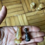 Chessboard and backgammon in lacquer and horn