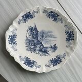 Assiette - plat de présentation en faïence de Sarreguemines, collection "Surrey"