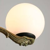 Lustre Art Déco en laiton et opaline, 1930