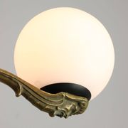 Lustre Art Déco en laiton et opaline, 1930