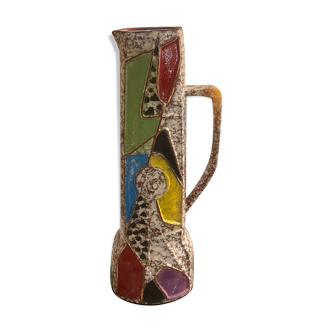 Colorful ceramic pitcher