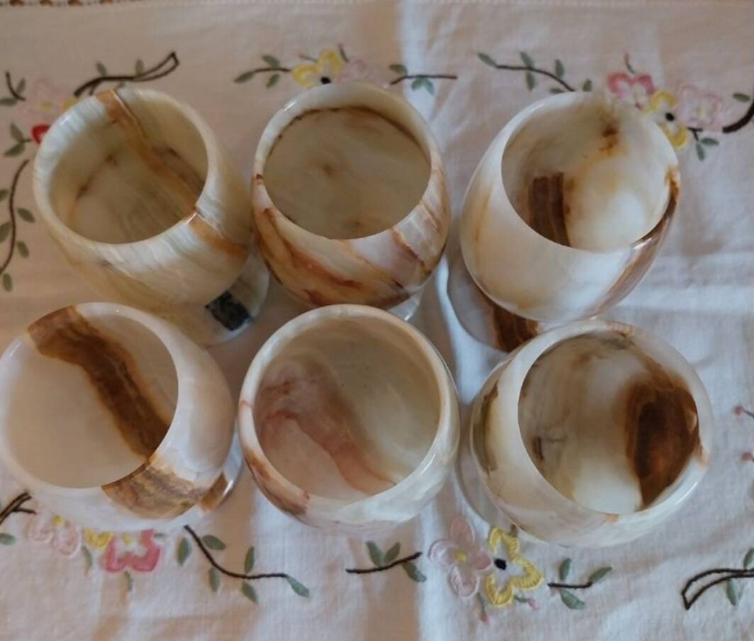 Vintage stemware made from genuine onyx