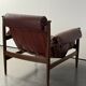Fauteuil Amiral d'Eric Merthen, en cuir et palissandre
