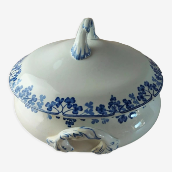 Tureen, Vichy decoration, in ceramic Sarreguemines