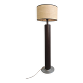 Lampe sur pied cuir Mid Century Modern Nicetin 1980s