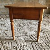 Louis Philippe style table / desk with 3 drawers in solid cherry wood and turned base