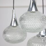 Vintage Italian Crystal and Chrome Chandelier, 70s