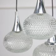 Vintage Italian Crystal and Chrome Chandelier, 70s