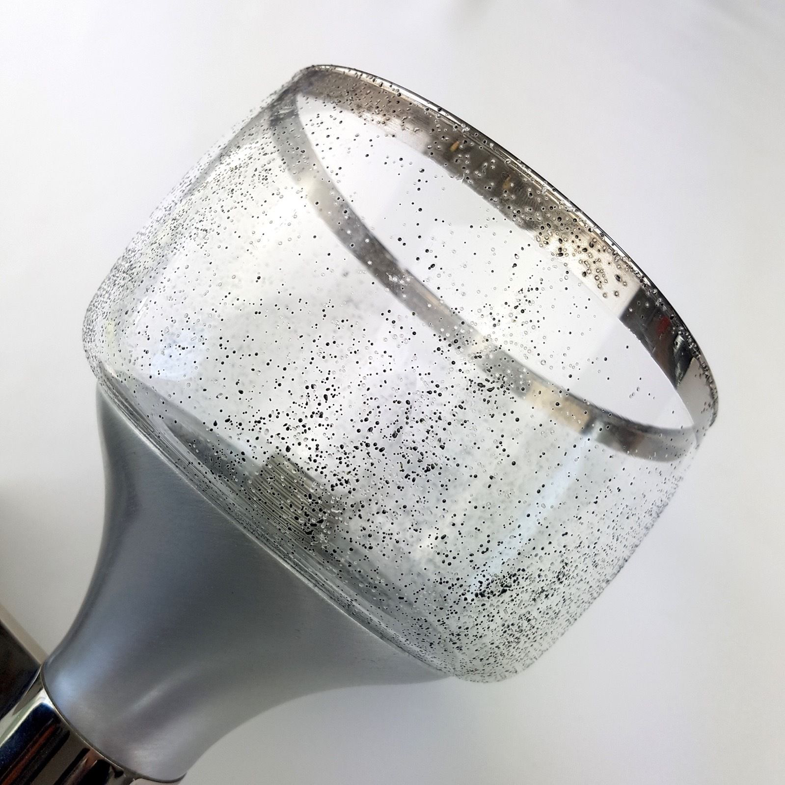 Wall light aluminum brushed with vintage glass globe