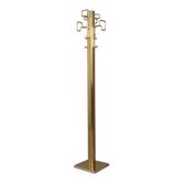 Vintage 80's floor coat rack in golden brass italian design