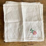 Embroidered linen square napkins