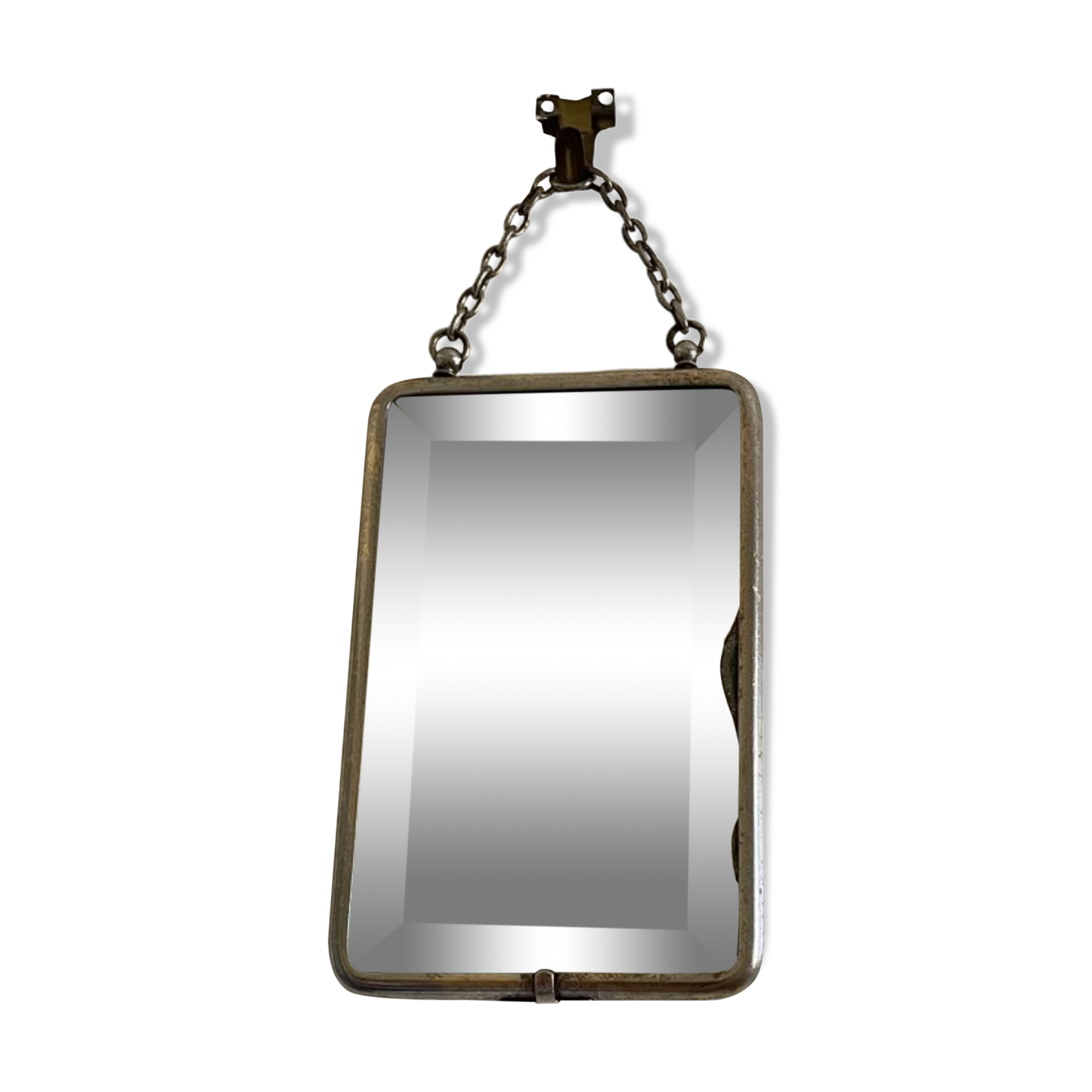 Small beveled barber mirror