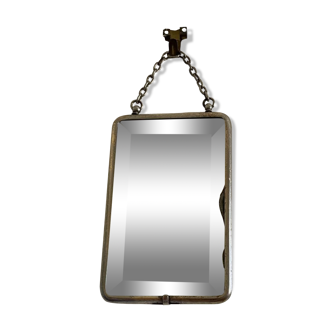 Small beveled barber mirror