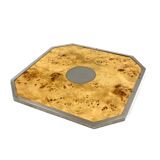 Tommaso Barbi, Hollywood regency burl wood tray, Italy 1970s
