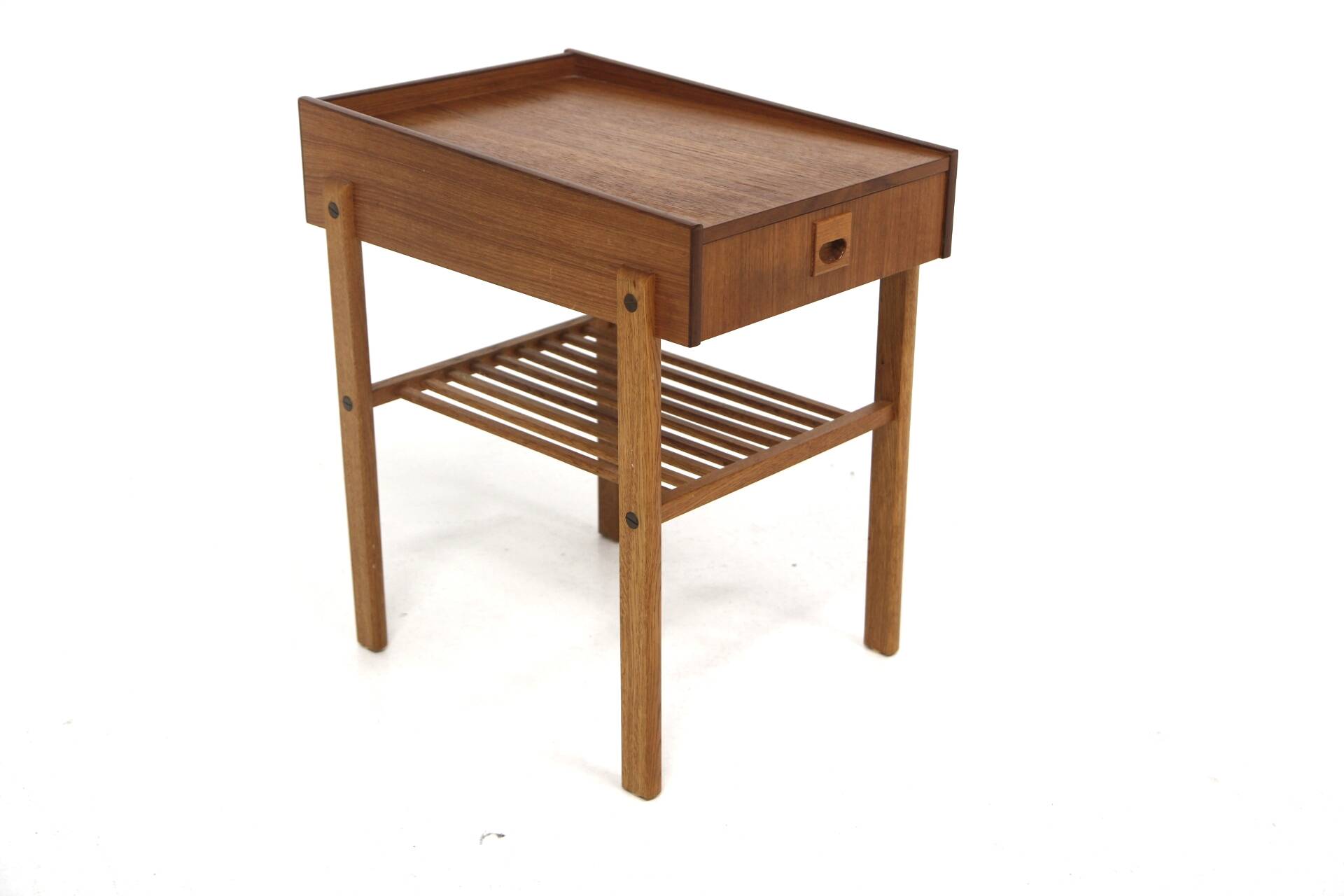 Teak and oak bedside table, Sweden, 1960