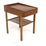 Table de chevet en teck et en chêne, Suède, 1960