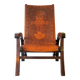 Inca design tooled leather armchair by Angel Pazmino, Ecuador 1970s
