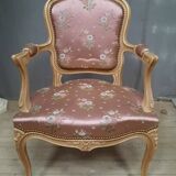 Louis XV style armchair in lacquered wood