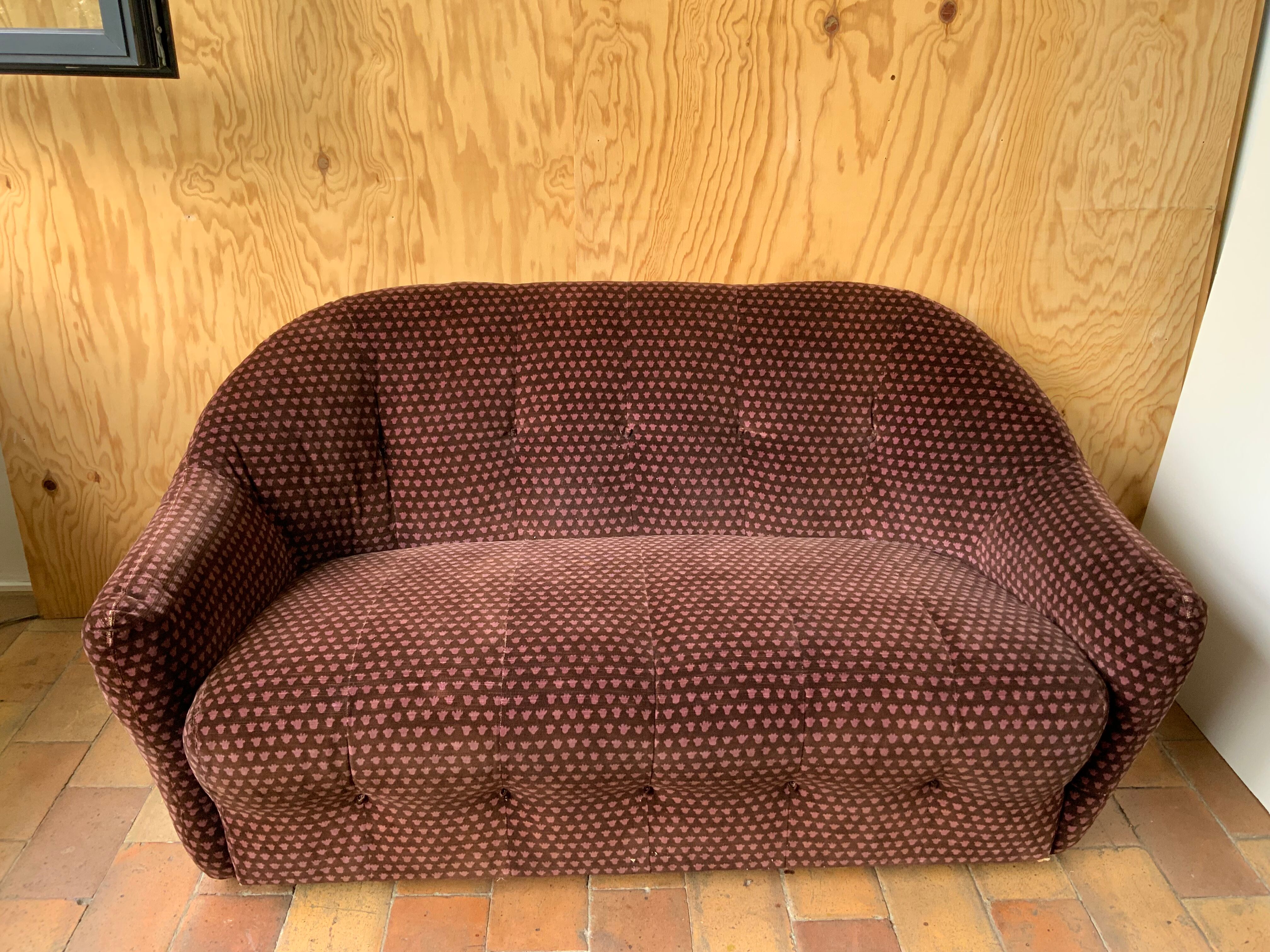 Vintage velvet sofa