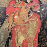 Christine Germant (1954): watercolor depicting horses