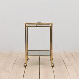 Mid-century italian brass bar cart with portable tray, 1960s