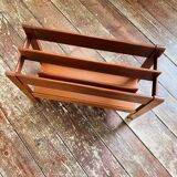 Guy rodgers magazine rack storage vintage retro mid century modern furniture teak danish design