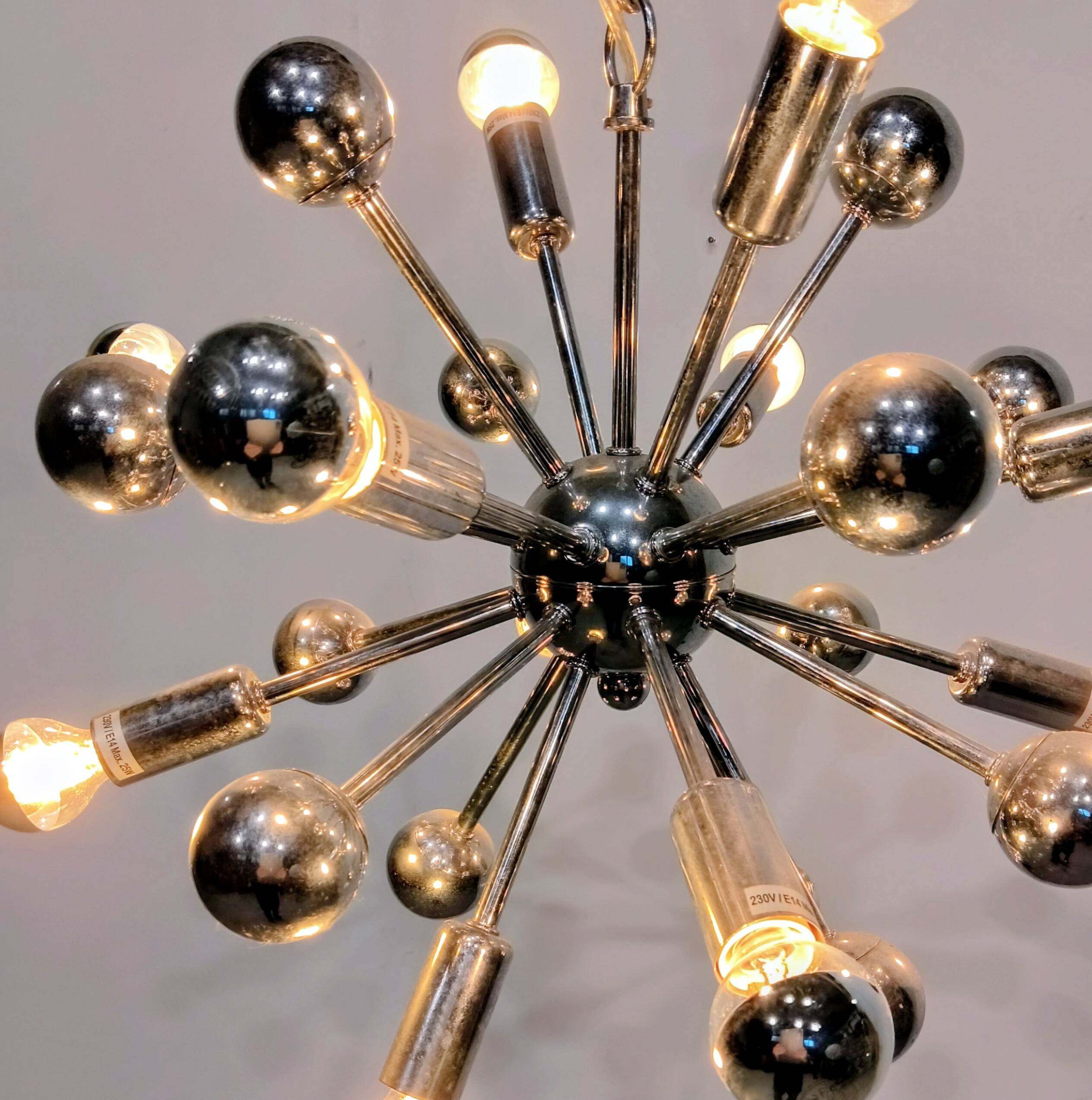Sputnik luminaire, space-age 1970s