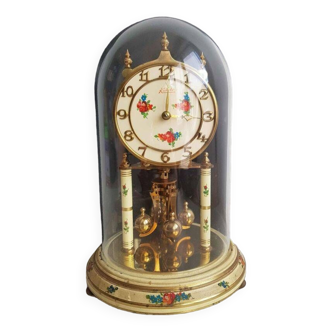 Pendule 400 jours vintage Kundo sous globe en verre