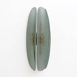 Pair of Mid-century Modern Aqua Green Murano Glass Sconc
