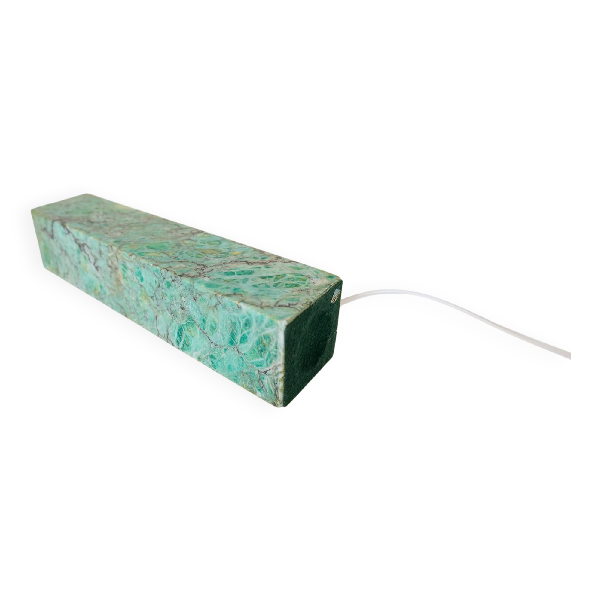 Mid-century green marble table lamp by Bergbom, Sweden, 1960s.