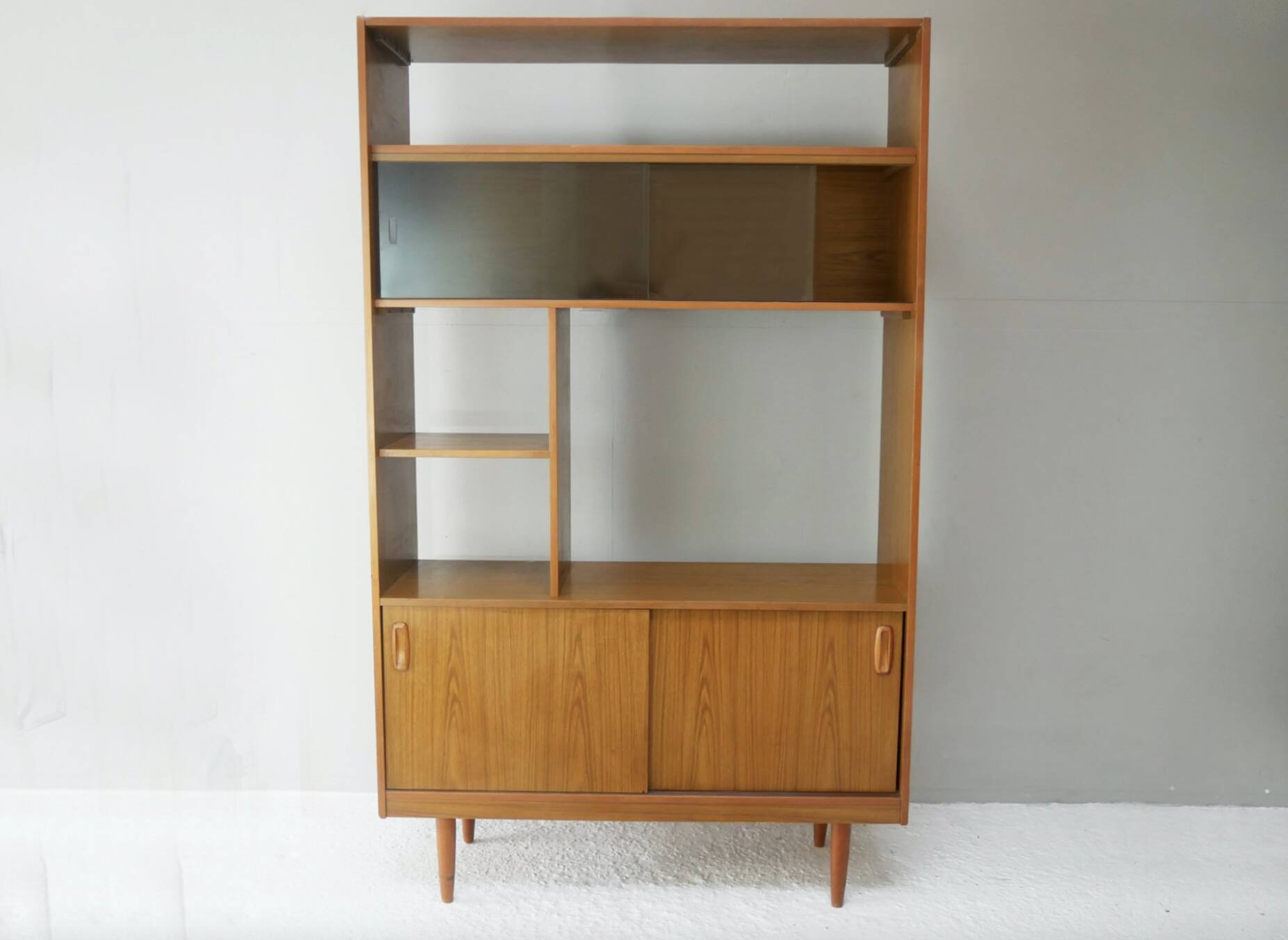 Vintage Teak Room Divider Bookcase by Schreiber, 1970s Mid Century