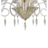 Grand Imperial “Rigadin” Murano Glass Chandelier in Transparent and Gold