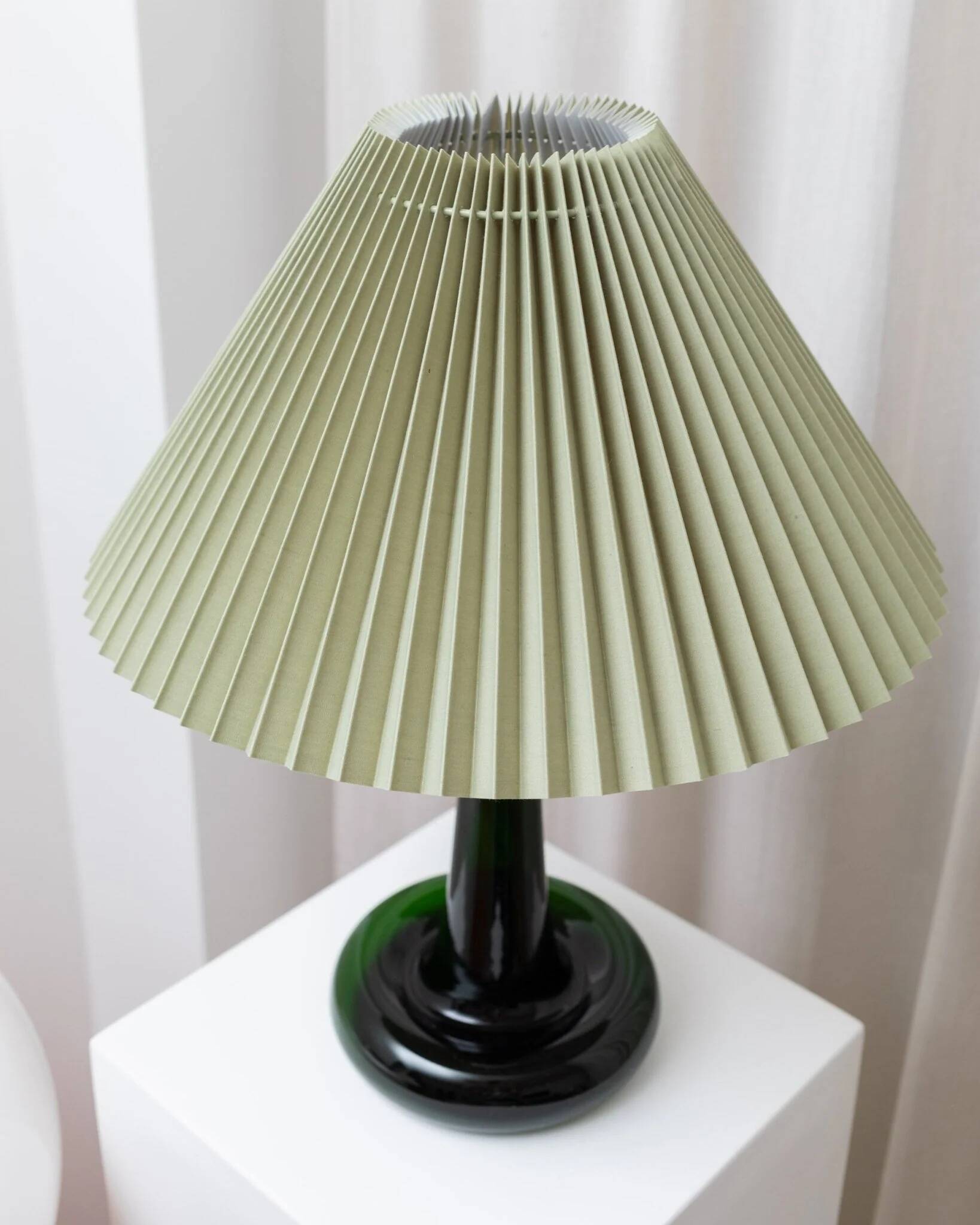 Emerald Green Glass Table Lamp Fleur by Michael Bang for Holmegaard, Danish Mid-Century 1960s