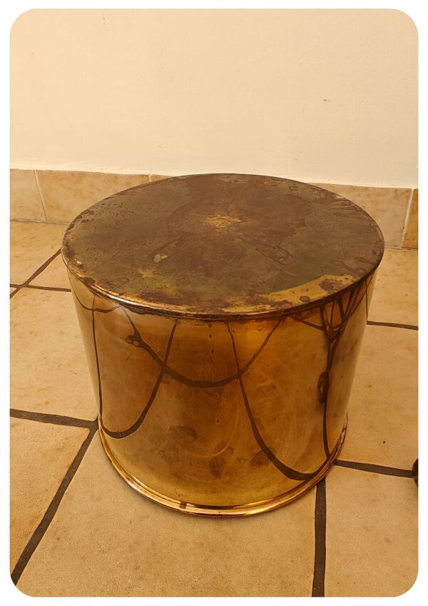 Pot de fleurs vintage en laiton faux bambou Maison Bagues