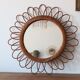 Miroir soleil en rotin vintage