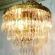 3-light bronze crystal ceiling light
