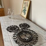 Underside of wrought iron antique metal