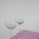 Set of 4 large champagne glasses in engraved crystal, 1930