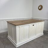 Large white oak craft bench