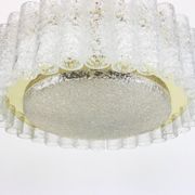 Lustre Doria Murano en tubes de verre avec entourage en laiton, Allemagne, années 1960