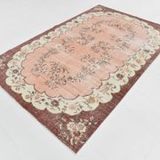 5x8 Vintage Salmon Pink & Brown Old Home Decore Rug