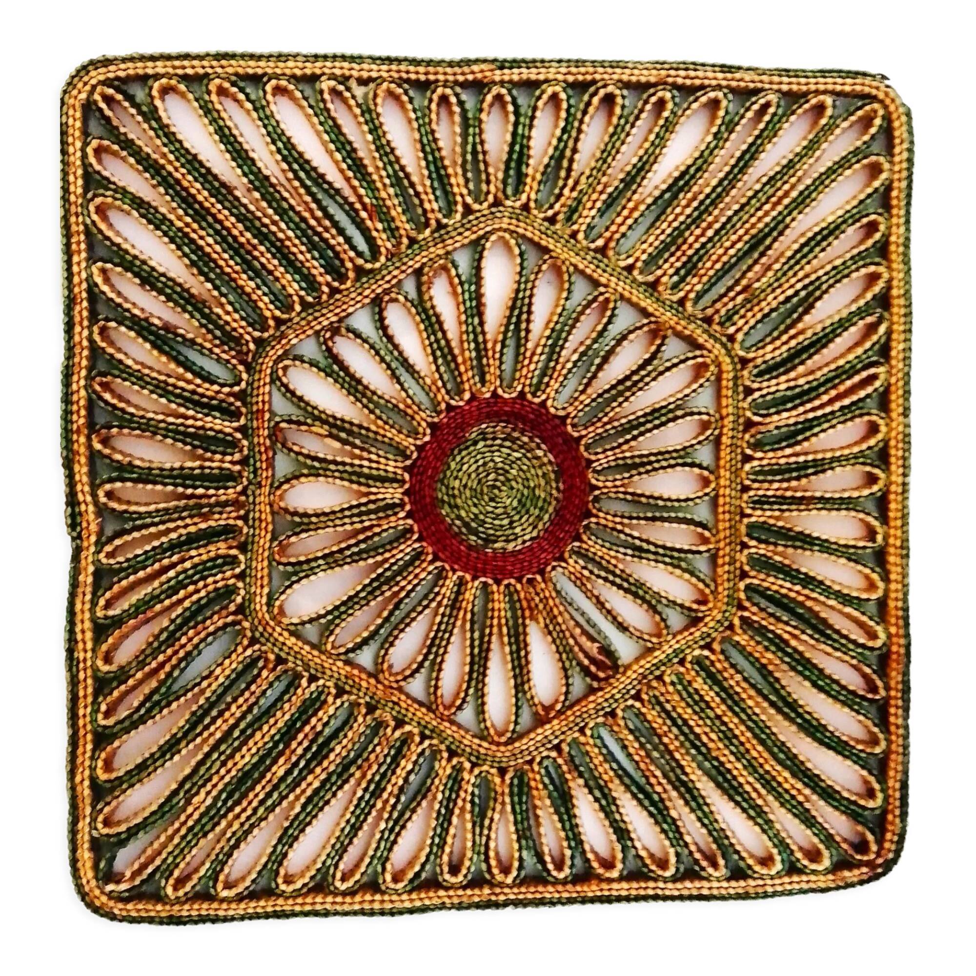 Multicolored woven straw trivia 70s